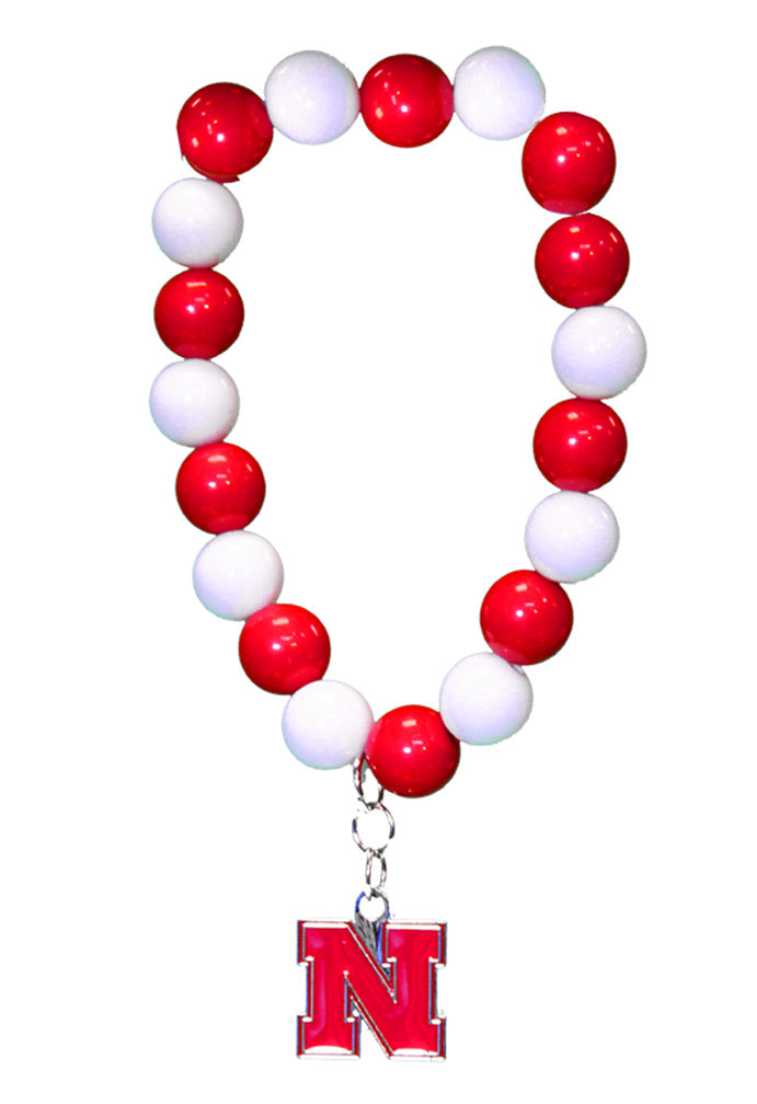 Scarlet N Cream Bead Bracelet