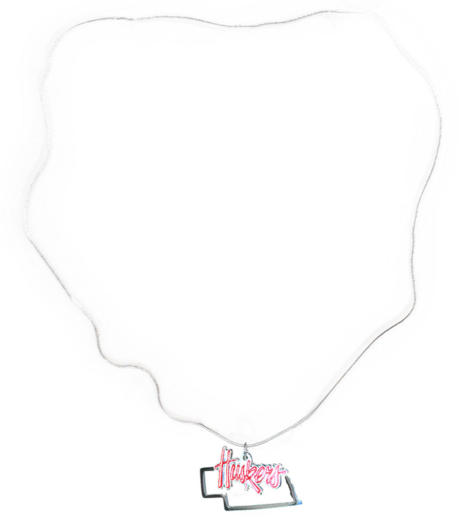 Huskers State Charm Necklace