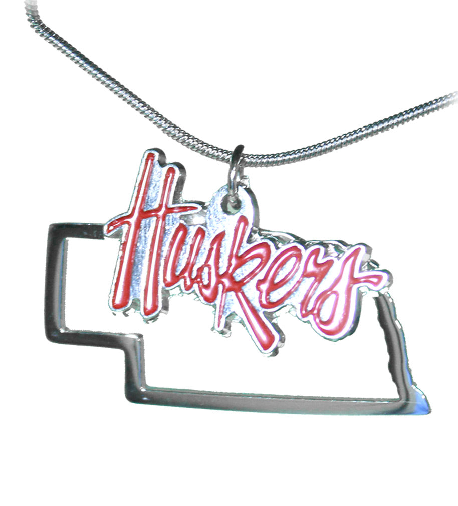 Huskers State Charm Necklace