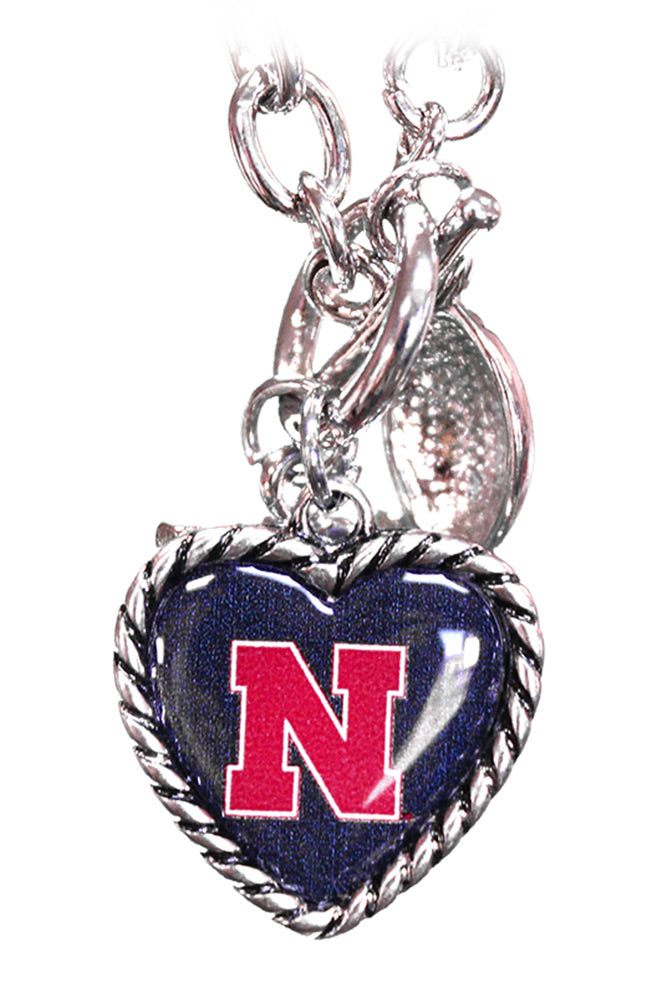 Heart N Football Charm Toggle Bracelet