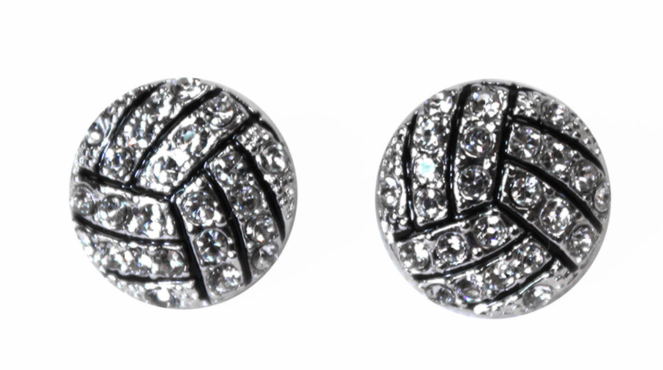 Crystal Volleyball Post Earrings