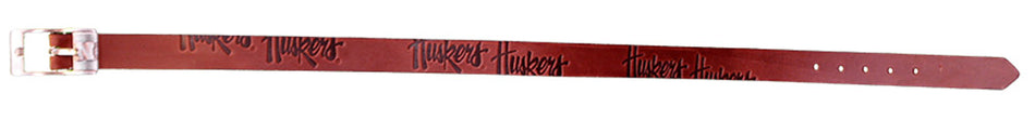 Leather Huskers Script Belt Eagles Wings