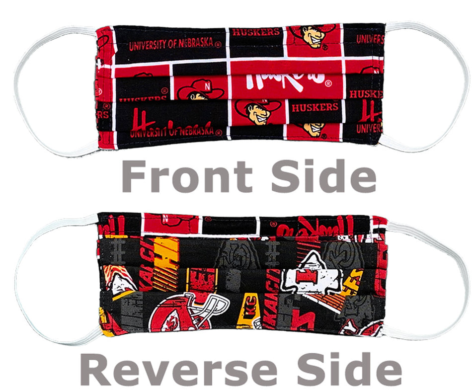 Huskers Chiefs Saturday N Sunday Reversible Mask