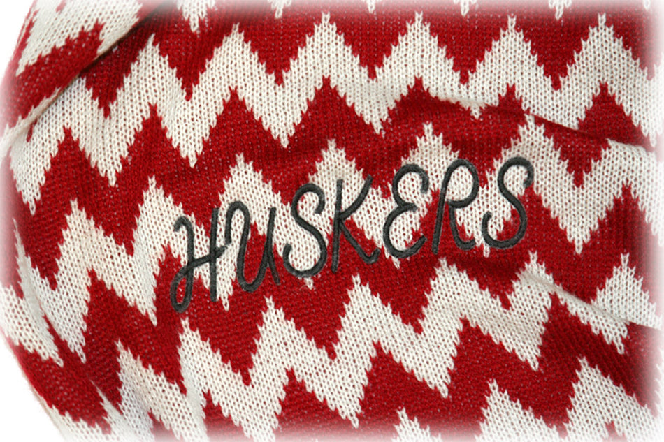 Red Chevron HUSKERS Scarf