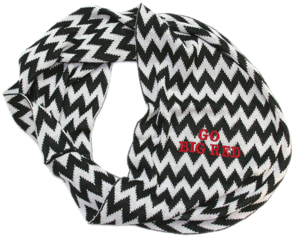 Black Chevron GO BIG RED Scarf