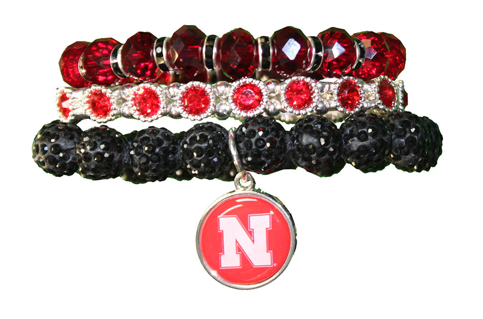 Nebraska Amanda Crystal Bracelet Stack