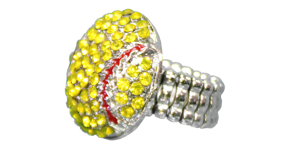 Nebraska Softball Bling Stretch Ring