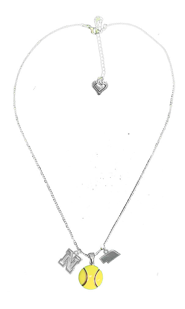 Huskers Softball Charm Necklace