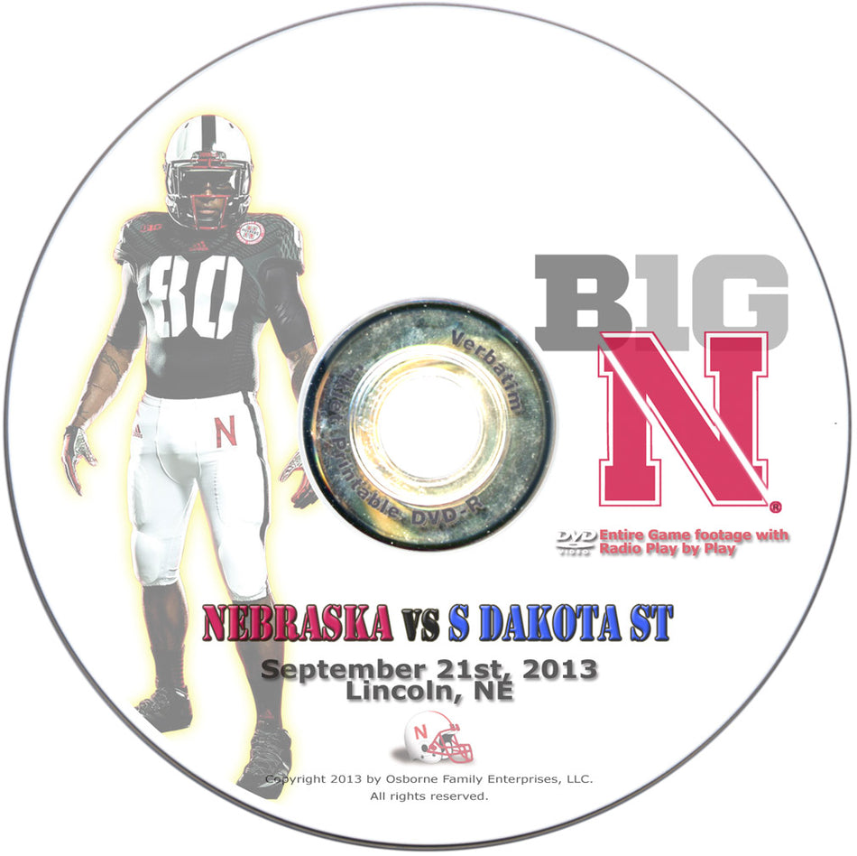 2013 Nebraska vs S Dakota St DVD