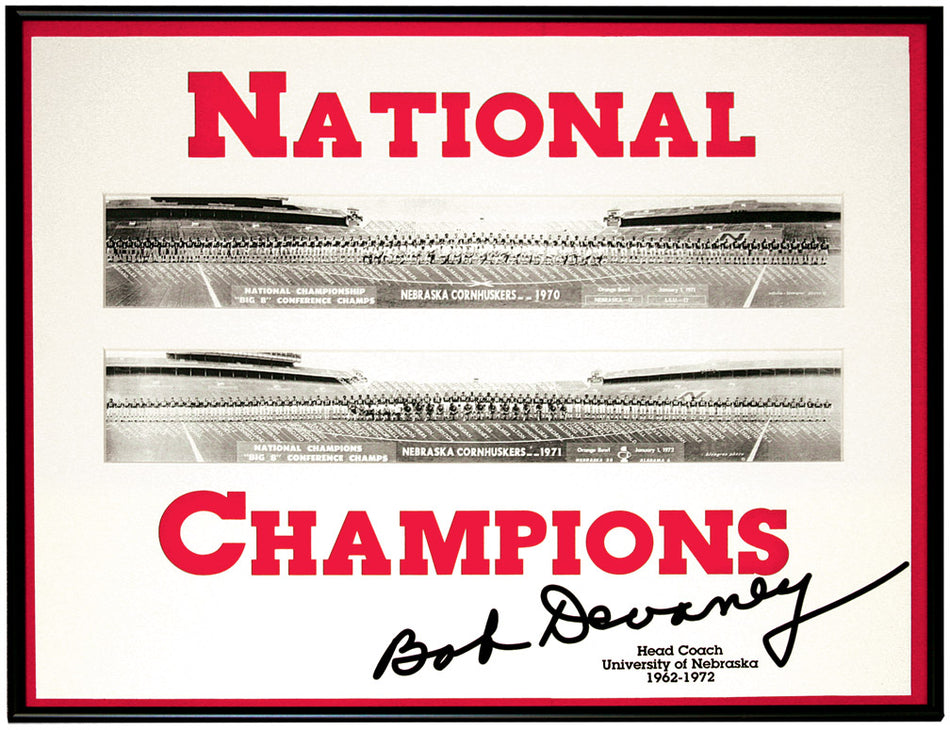 Framed Devaney '70 '71 Championship Teams Panoramas