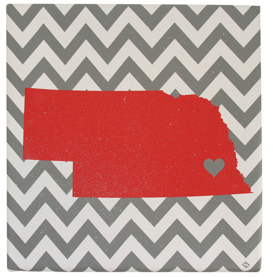 Cornhuskers Love Canvas
