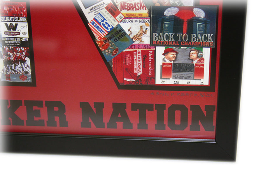 XLarge Iron N Framed Ticket Print - Red