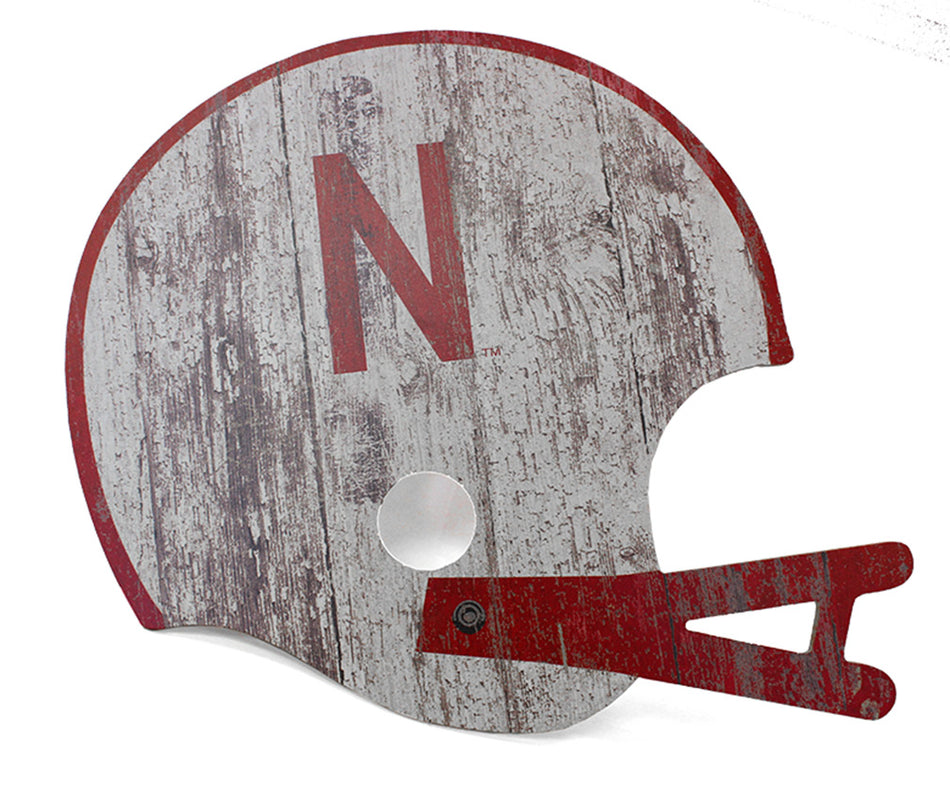 Old Timey Nebraska Helmet Wood Sign
