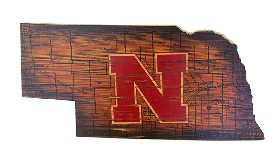 State Outlie Husker Logo Wooden Wall-Sign