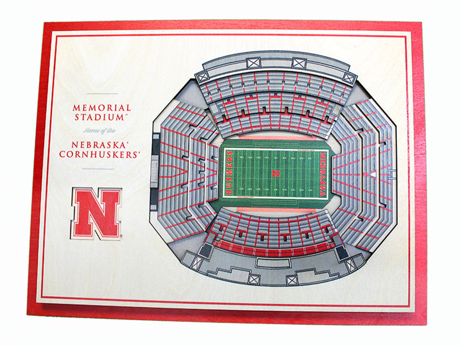Nebraska Memorial Stadium 5 Layer Wall Art