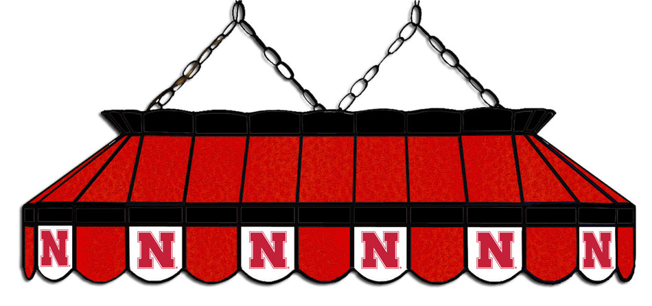 Nebraska Stained Glass Pool Table Lamp