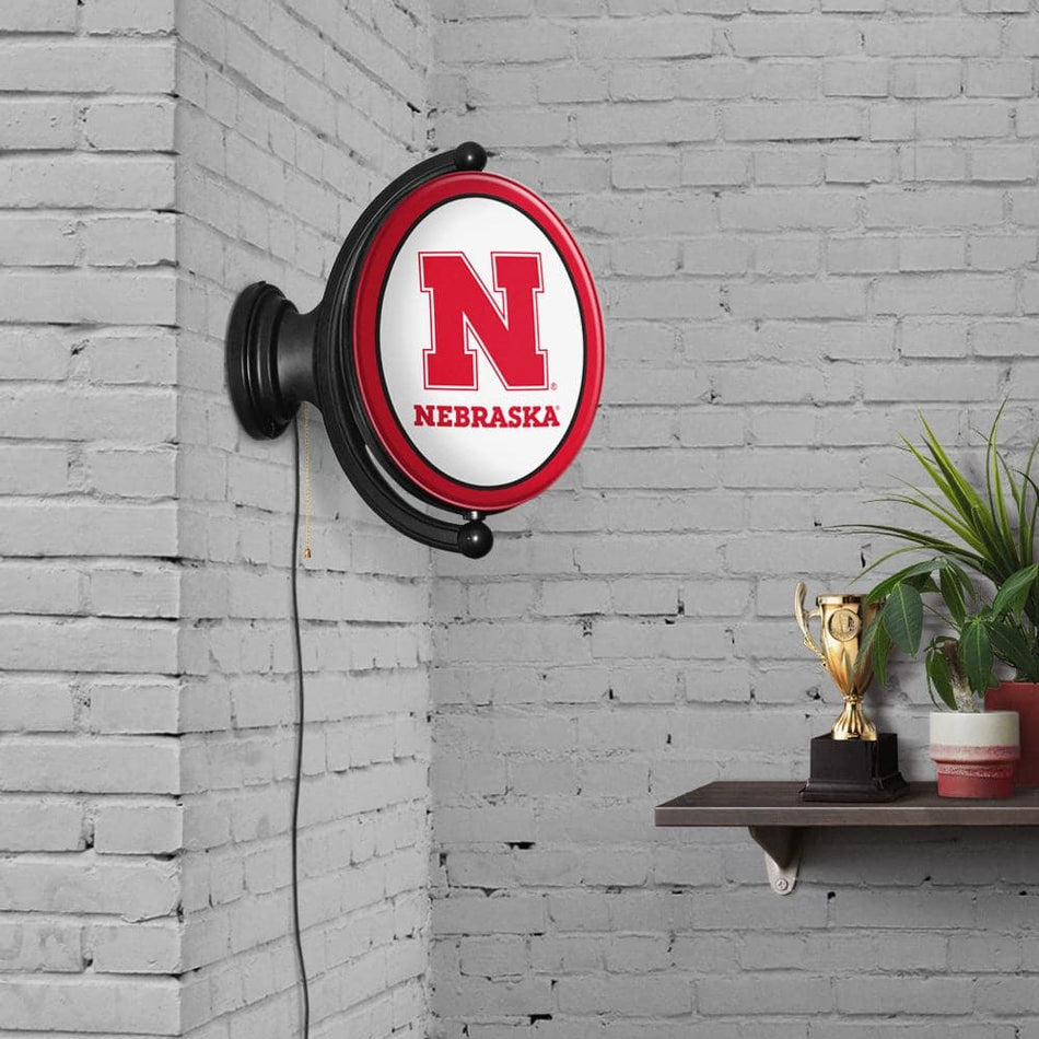 Nebraska N Original Oval Rotating Pub Light Grimm