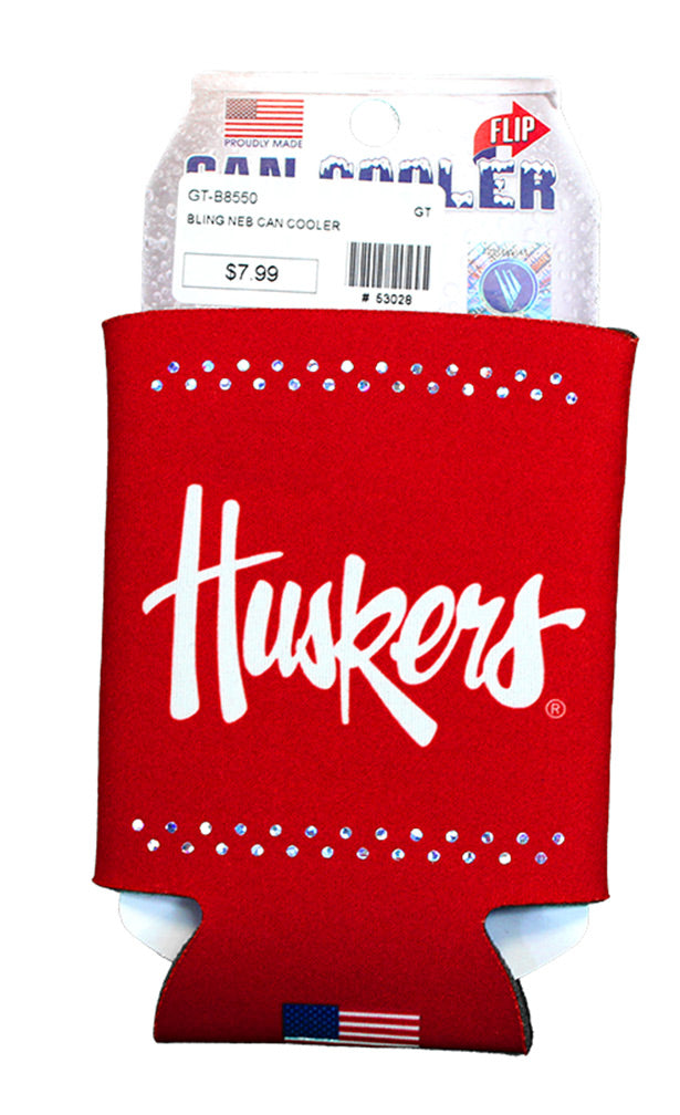 Bling Nebraska Can Cooler