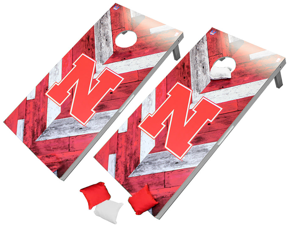 Huskers Classic Wooden Cornhole Set