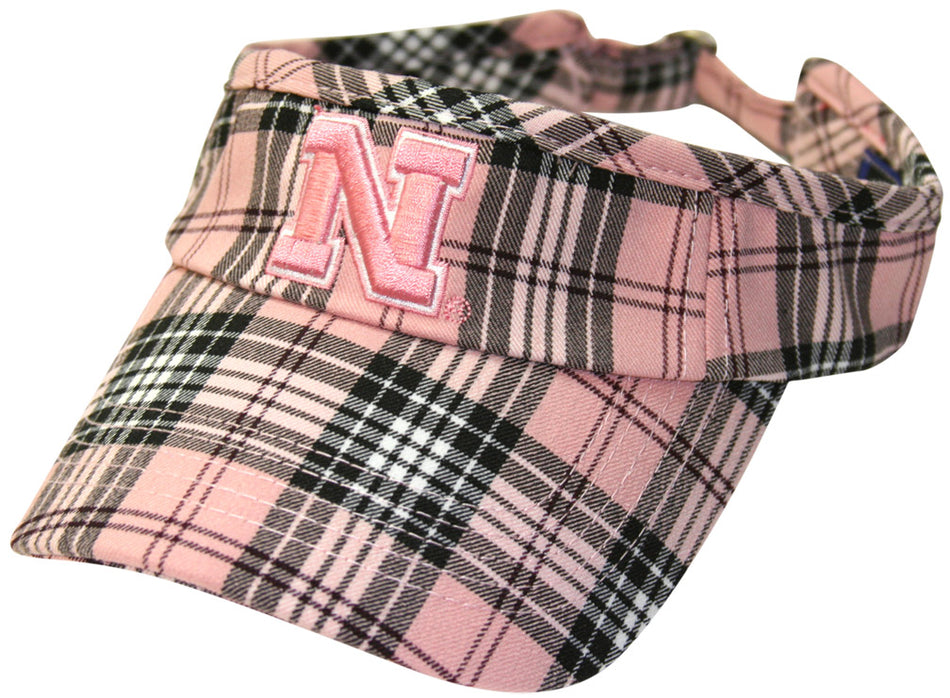 Ladies Pink Plaid Visor