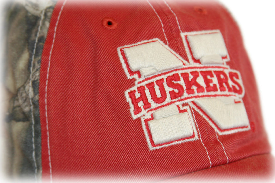 "Dirty" Camo and Red Adjustable Hat