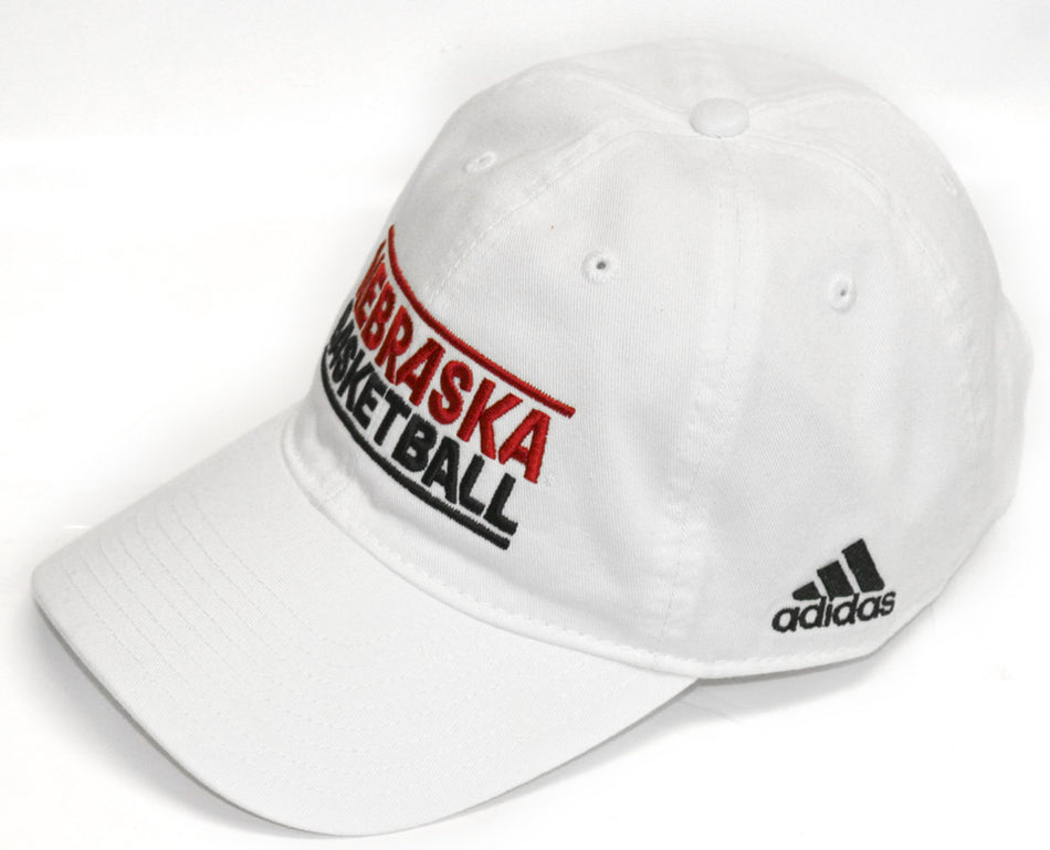 White Adidas Nebraska Basketball Hat