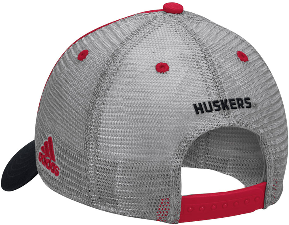 Adidas Nebraska Huskers Tricolor Meshback Slouch