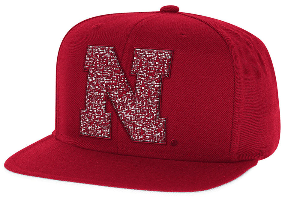 Adidas Nebraska N Red Tonal Flat Brim Cap