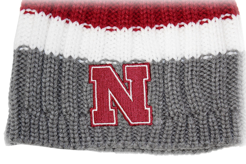 Adidas Nebraska Iron N 3 Stripe Gray Beanie