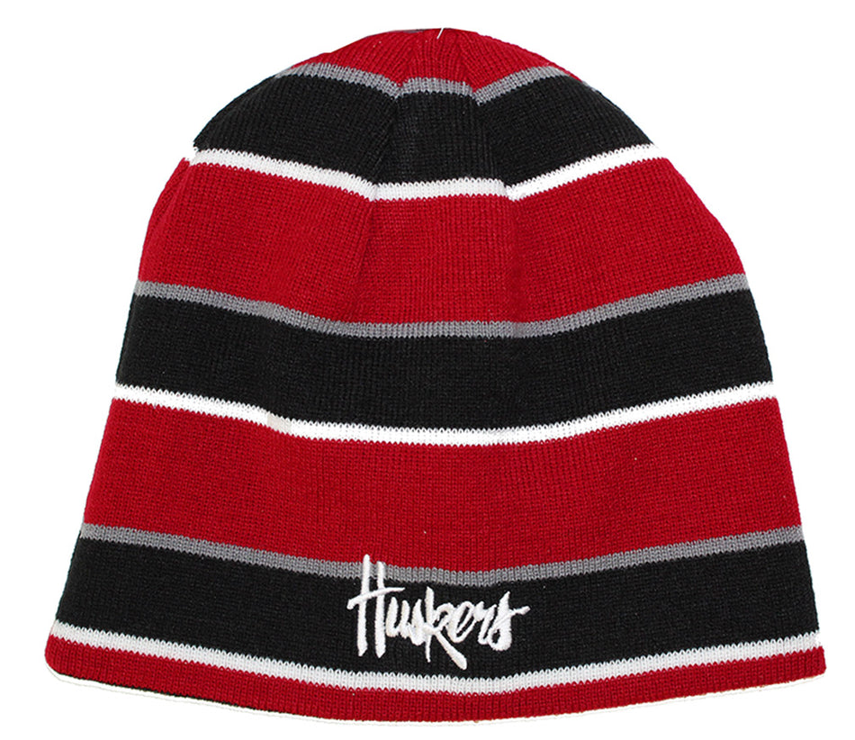 Nebraska Reversible Knit Noggin Topper