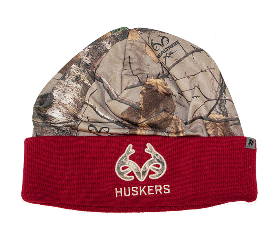 Nebraska Realtree Camo Cuffed  Knit