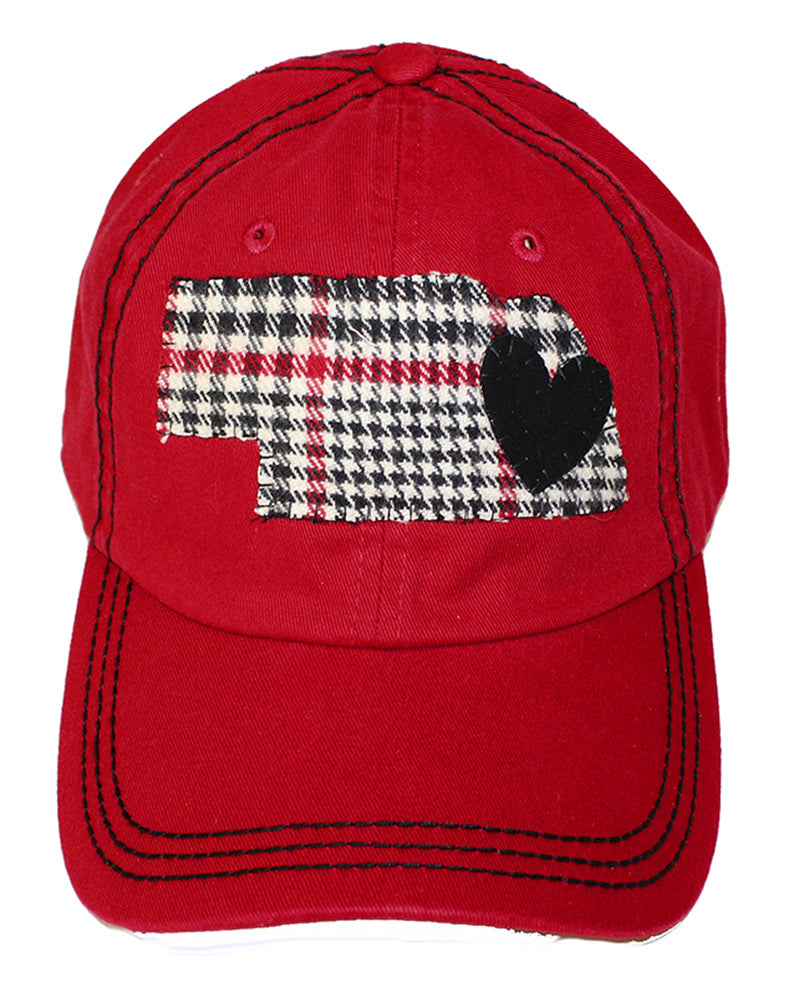Plaid Nebraska State Heart Slouch