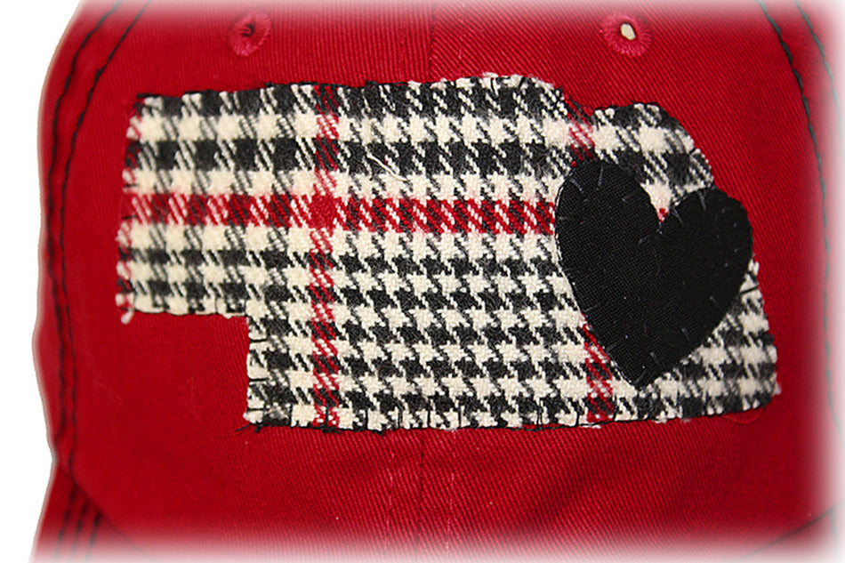 Plaid Nebraska State Heart Slouch