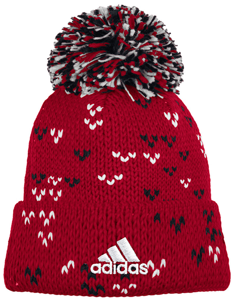 Adidas Nebraska Ladies Cuffed Speckled Pom Knit