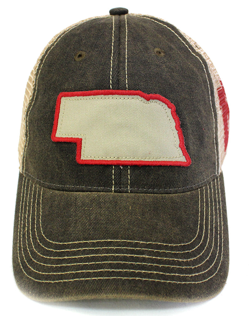 Huskers State Washed Black Trucker Lid