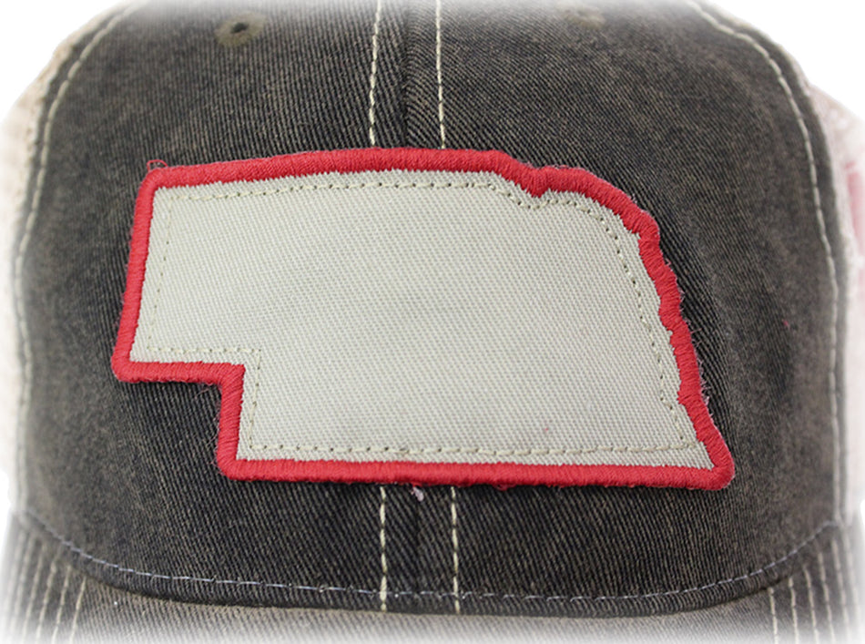 Huskers State Washed Black Trucker Lid