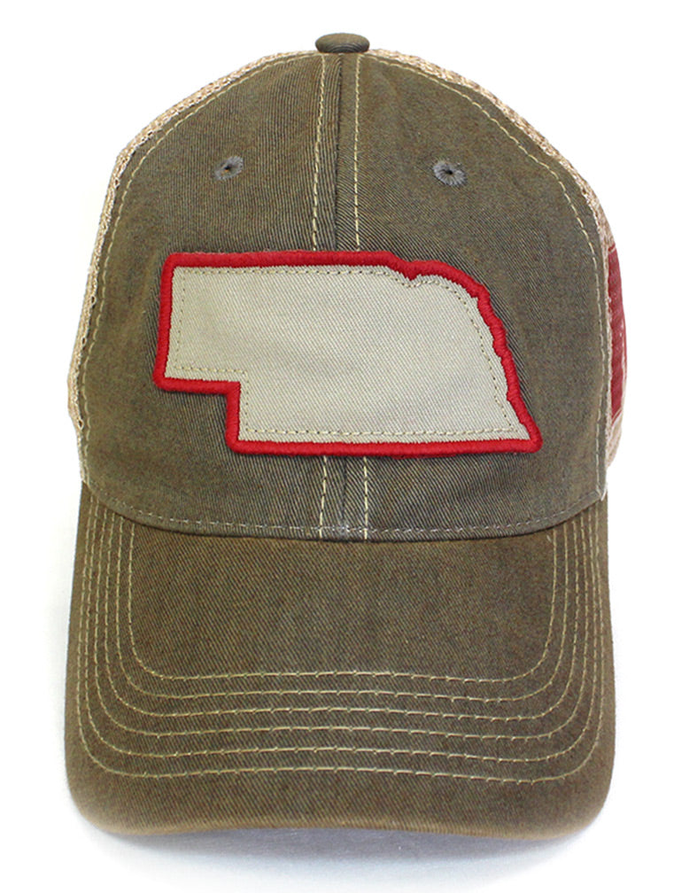 Huskers State Washed Gray Trucker Lid