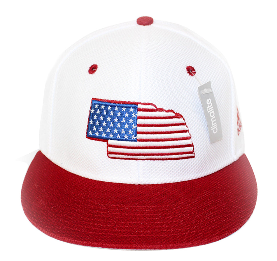 Adidas Nebraska State N Flag Flat Brim