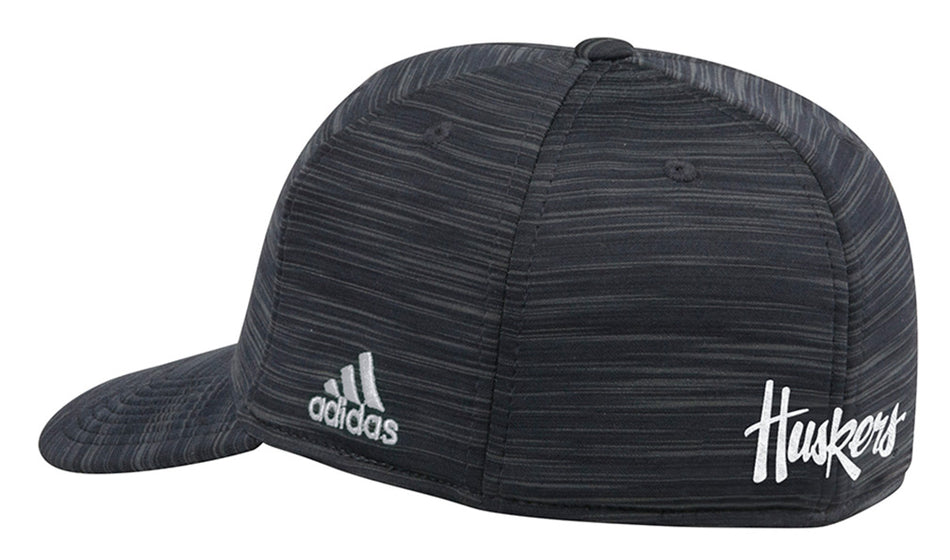 Adidas Nebraska Heathered Spandex Flex Cap