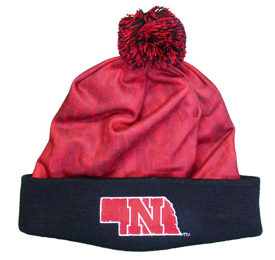 Nebraska Light-Up Pom Knit Beanie
