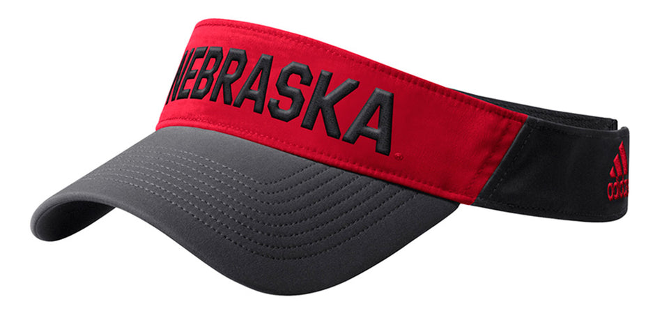 Adidas Nebraska Boss Visor - Black N Red