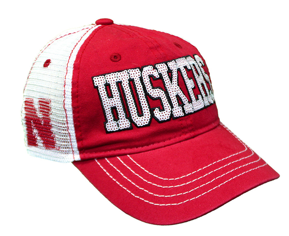 Womens Huskers Sequin Snapback