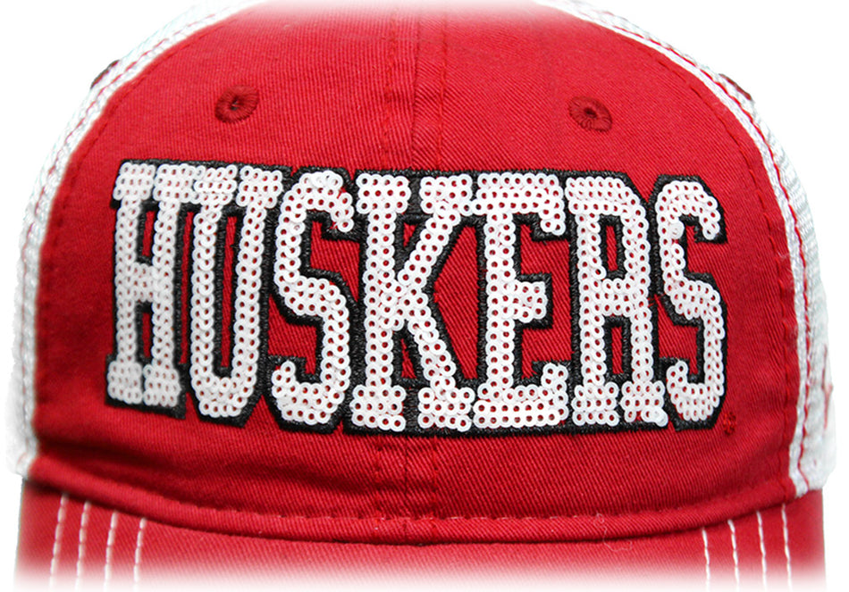 Womens Huskers Sequin Snapback