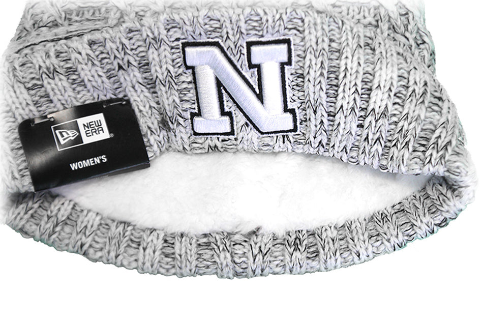 Womens Knit Duel Pom Cuffed Knit