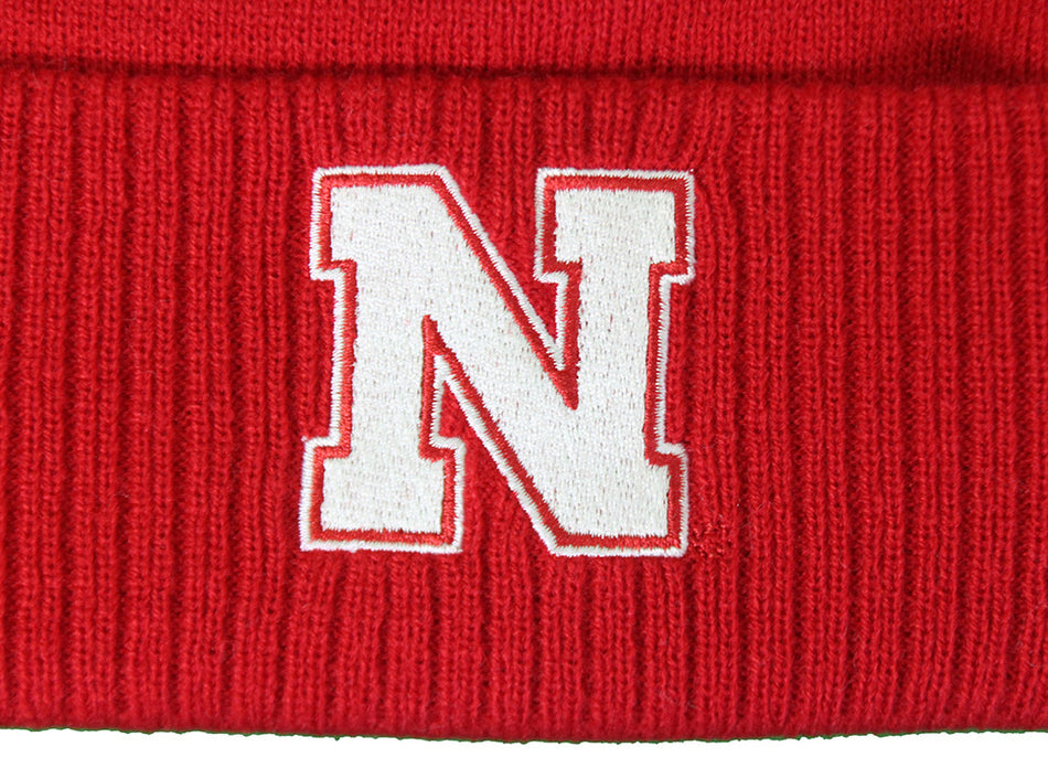 Adidas Nebraska 3 Stripe Cuffed Beanie
