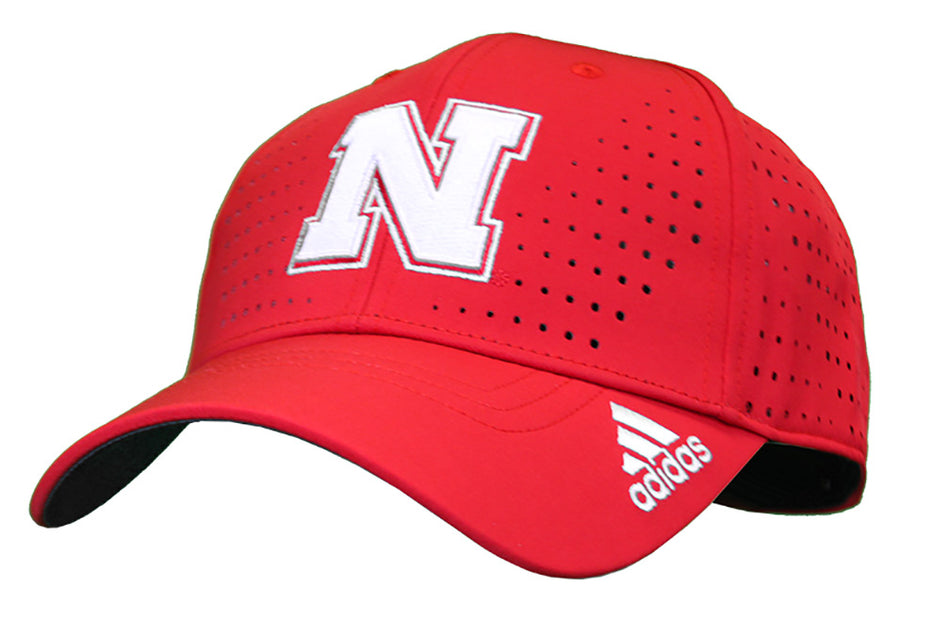 Adidas Nebraska Laser Performance Hat - Red