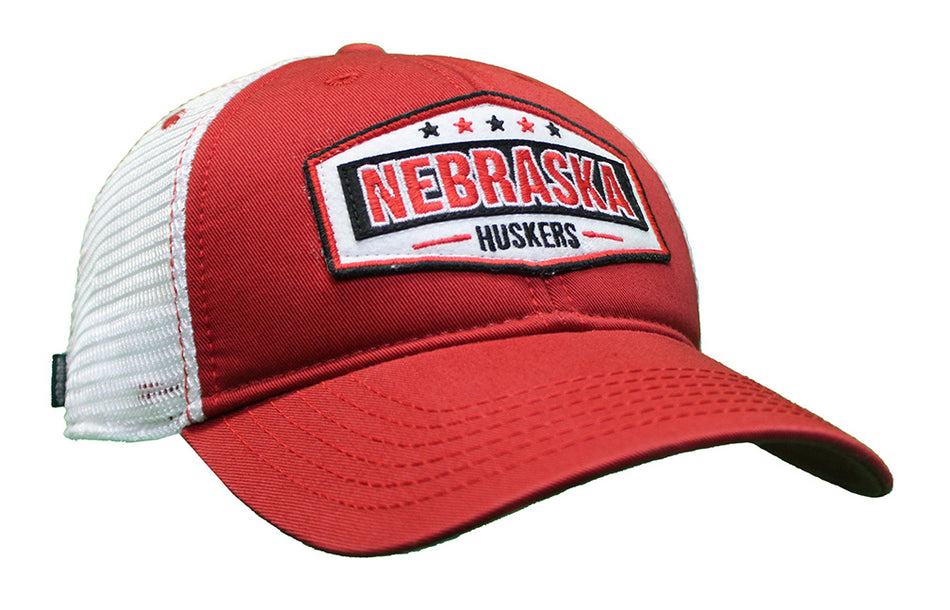 Scarlet N Cream Nebraska Huskers Stars OTA Trucker