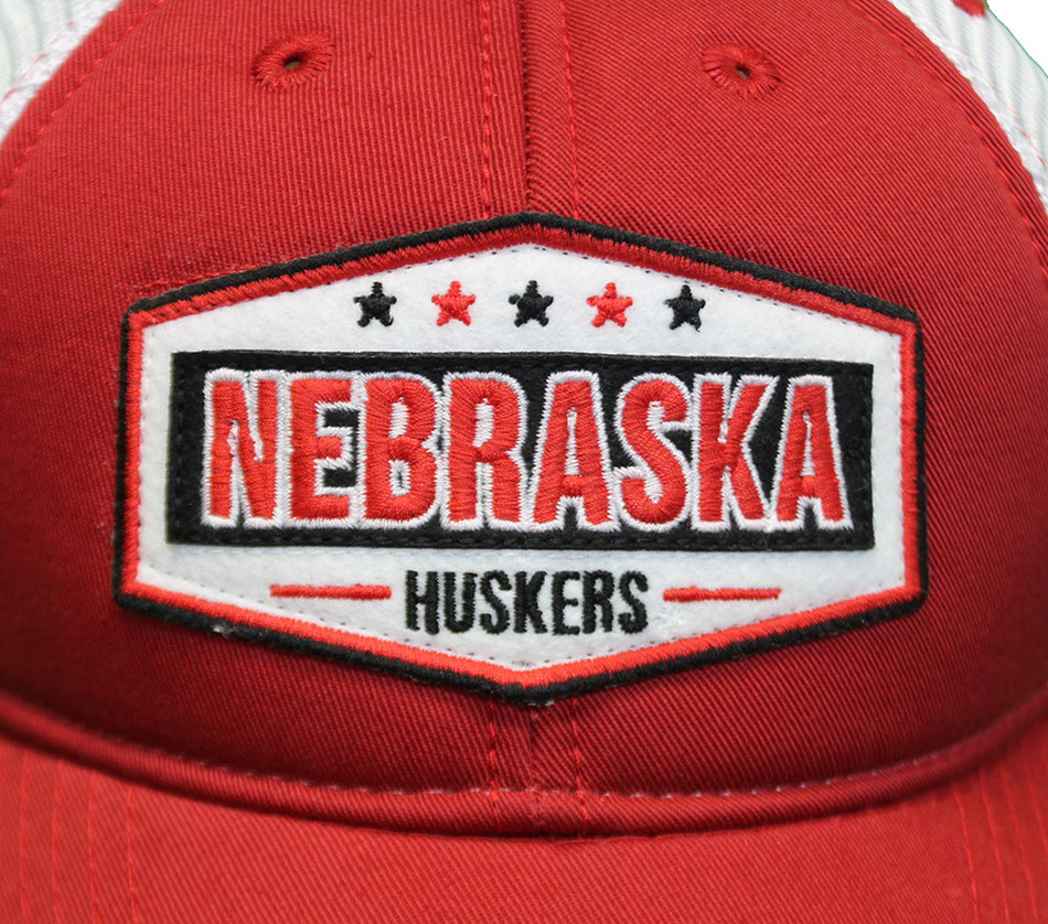Scarlet N Cream Nebraska Huskers Stars OTA Trucker