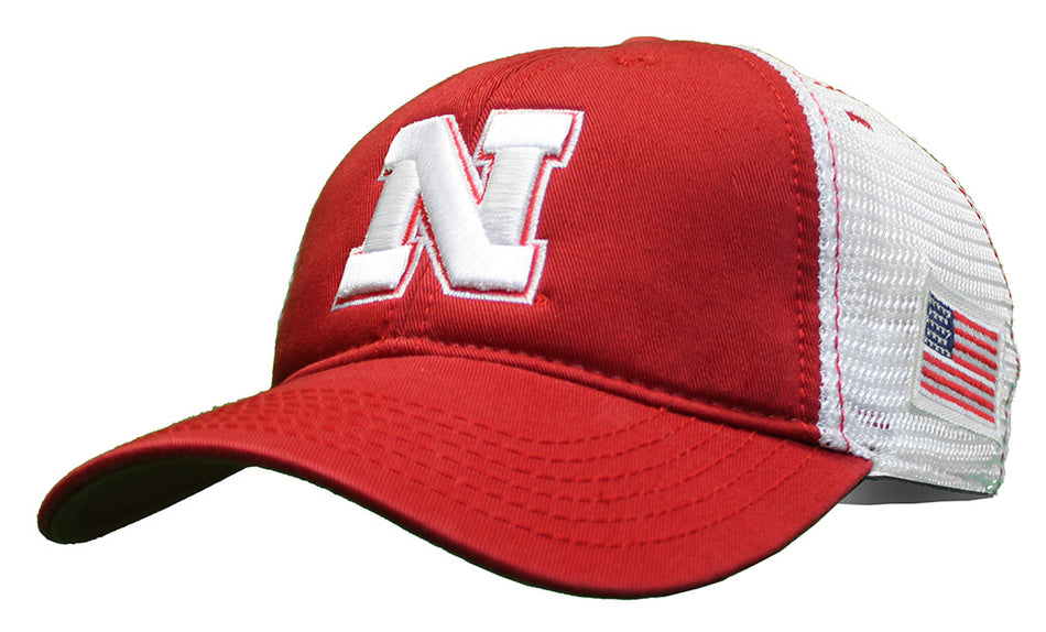 Nebraska Old Glory Mesh Back Trucker