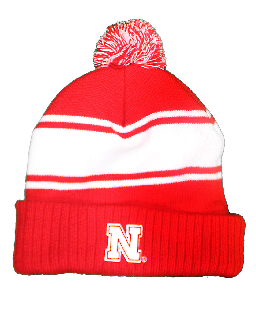 Womens Nebraska Stripe Knit Hat